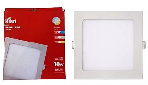 Painel Slim Led Kian Embutir 18w Luz Branco Fria 6500k