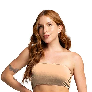 Top Faixa Tomara Que Caia Cropped Microfibra Sem Bojo