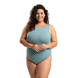 Body Maiô Plus Size Praia Liso Decote Costas Nua Sem Bojo Sanremo