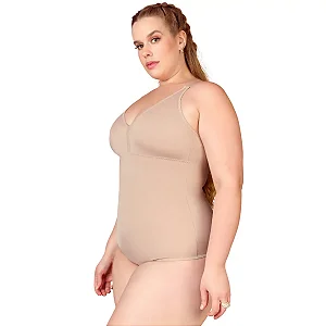 Cinta Body Modelador Plus Size Compressão sem Bojo Bege