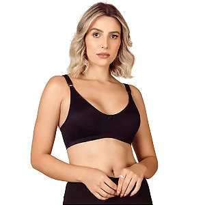 Sutiã Pós-Mastectomia Para Uso Com Prótese Preto