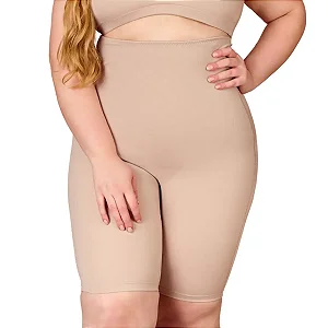 Bermuda Cinta Modeladora Plus Size Bege