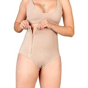 Cinta Alta Modeladora com Fecho Bege