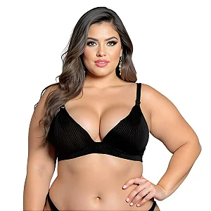 Sutiã Bojo Soft Canelado Plus Size Sem Aro Sustentação Conforto Macio