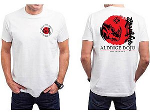 CAMISETA ALDRIGE DOJO - 1ª EDIÇÃO - SOMENTE NA COR BRANCA - POLIESTER