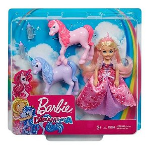 BARBIE CHELSEA COM UNICORNIOS GJK17