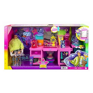 Barbie Boneca Extra C/ Animal de Estimação Playset Mattel - GYJ78