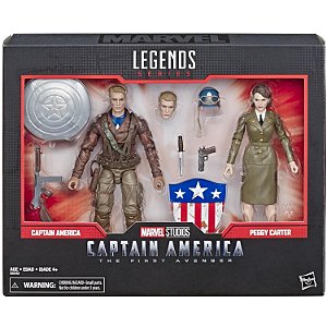 BONECO MARVEL LEGENDS SERIES 80 ANOS CAP & PEGGY CARTER E6342