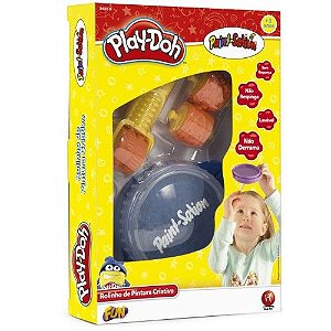 PLAY DOH CONJ DE ARTES ROLINHO COM ESTAMPAS E 1 POTE DE TINTA SORT 8432-6