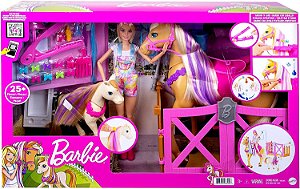 Barbie Com Cenario E Cavalo Penteados Divertidos Gxv77
