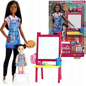 Jogo conjunto barbie profissão professor desenho 1 gjm29, mattel boneca  original, bonecas para meninas crianças bebê