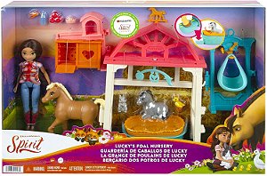 BONECA COM BERÇÁRIO DOS POTROS DE LUCKY SPIRIT HCH37 MATTEL