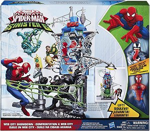 Playset Homem Aranha e Venon Duelo na Cidade Aranha Hasbro B7198