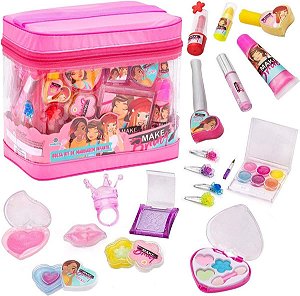 Brinquedo Infantil Kit Maquiagem para Boneca, Maquiagem Infantil - Virtual  Make