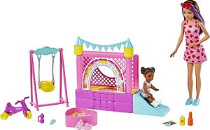 Boneca Barbie Babysitters Parque De Diversões Mattel HHB67