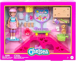 BONECA BARBIE CHELSEA PISTA DE PATINAÇÃO MATTEL HJY35