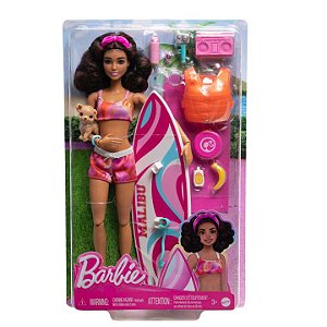 Boneca Barbie com Prancha de Surf Mattel HPT49