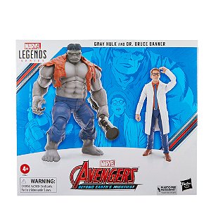 Bonecos Marvel Legends Series Hulk Cinza e Dr. Bruce Banner F7084 Hasbro