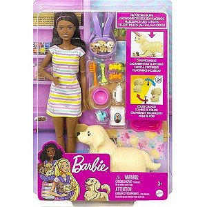Boneca Barbie Conjunto de Cachorrinhos Recém-Nascidos HCK76