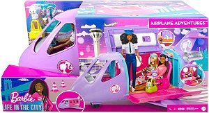 Boneca Barbie e Conjunto Aventuras de Avião Mattel HCD49