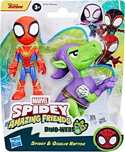 Spidey e Seus Amigos Dino-Webs Spidey e Duenderaptor Hasbro G0120