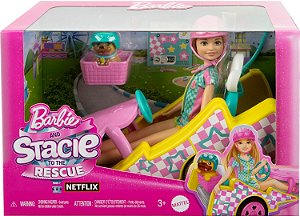 Boneca Barbie Stacie Veículo para Boneca Go-Kart Mattel HRM08