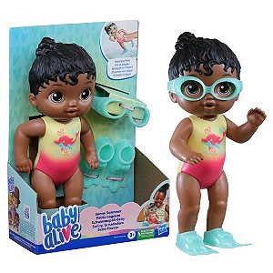 Boneca Baby Alive Sunny Swimmer Negra Hasbro F8142