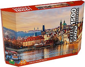 Quebra Cabeça P1500 Panorama Por Do Sol Em Praga  Grow
