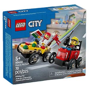Lego City Carros Corrida Pizza e Caminhão de Bombeiros 60458