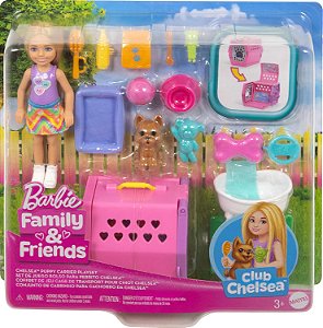 Barbie Chelsea Festa de Cachorrinhos comTransportador de Filhotes Mattel JDF89