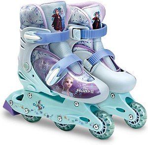 Patins Frozen 3 Rodas Ajustável 29 ao 32 Fun F0017-0