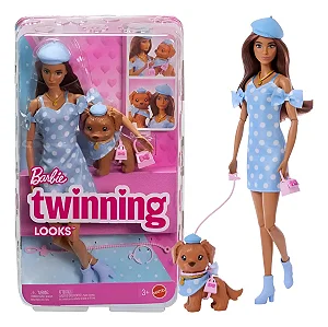 Barbie Twinning Looks Teresa e Cachorrinho Mattel JFP38