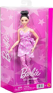 Boneca Barbie Deluxe Style Vestido Denim Rosa Mattel JJN71