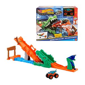 Hot Wheels Pista Monster Trucks Crocodile Crash Mattel JJN45