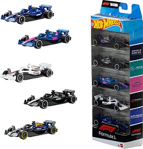 Hot Wheels Pack com 5 Carrinhos de F1 2025 Mattel JLN11