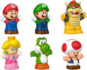 Kit Bonecos do Mundo Mario Bros Little People Mattel JHG63