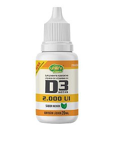 UNI VITAMINA D3 EM GOTAS 2.000 UI - SABOR MENTA - 20 ML
