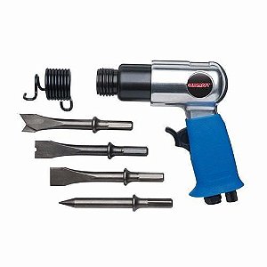Martelete Pneumático 150 mm com Talhadeira e Ponteiras - Eda 8PK