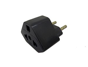 Plug Adaptador de Tomada Preto 20A Universal cod107 TRIOPLAST