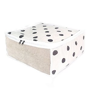 Organizador  Multiuso Edredom Bolinhas Preta 60x45x30 2937 123Organizei