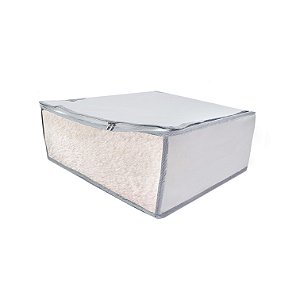 Organizador de P Nylon 40x40x11Cinza Toalhas Edredom Lençois