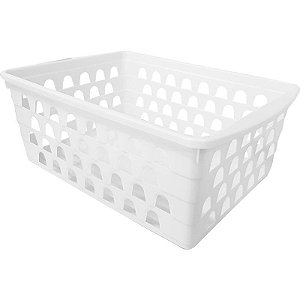 Cesto Multiuso Grande Retangular Alto Branco 0697 Uninjet