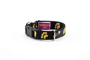 Coleira Gatos Smooty Pet  Patinhas Gato Preta e Amarelo