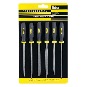 Jogo Lima Agulha 150mm Cabo Emborrachado Com 6 Peças 7GM EDA