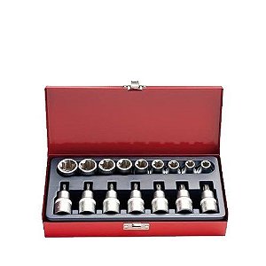 Jogo C/16 Peças De Soquetes Torx E Soquetes C/ponta Torx 7VI EDA