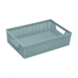 Cesto Organizador Juta A4 5,2 Litros 33x23x8,5 Cm Azul