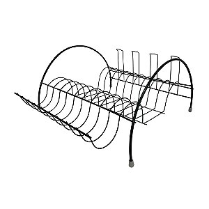 Escorredor de Louça Multiuso Arco Arame Preto Inox Madefer