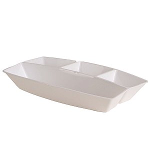 Petisqueira Branca Com 4 Divisões LE CHEF 36x23,5x6 Cm