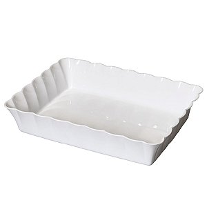 Travessa Retangular Canelatta LE CHEF 34,4X26,4X6,6Cm Branca