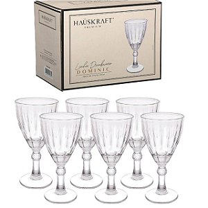 Jogo Taça De Vidro 275ml Para Água Vinho Elegante Luxo
